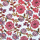 Cotton Floral Tablecloth Round White Pink Red Kitchen Dining Linen