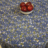 Cotton Floral 88 inches Round Tablecloth Blue Olive Green Roundy Beach Sheet - Sweet Us