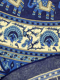 Elephant Tablecloth Round Cotton Paisley Kitchen Dining Linen Blue White