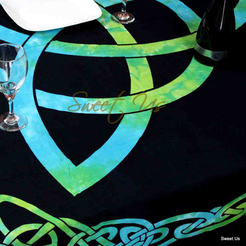 Celtic Triquetra Cotton Tablecloth — Ocean Trinity - Sweet Us