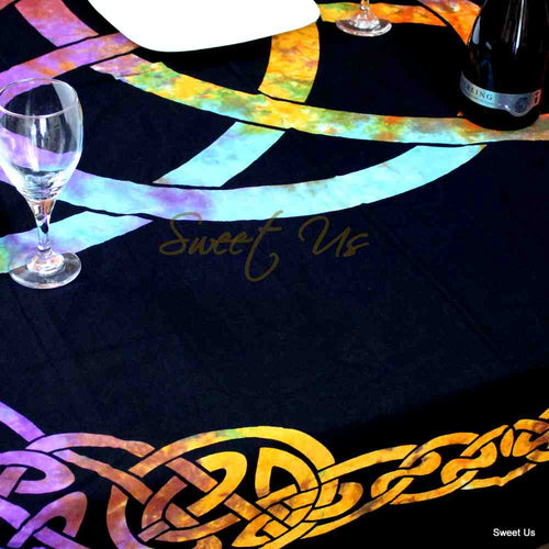 Celtic Triquetra Cotton Tablecloth — Aurora Trinity - Sweet Us