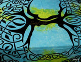 Celtic Tree of Life Tablecloth Square 72x72 Blue Green Purple Orange