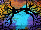 Celtic Tree of Life Tablecloth Square 72x72 Blue Green Purple Orange