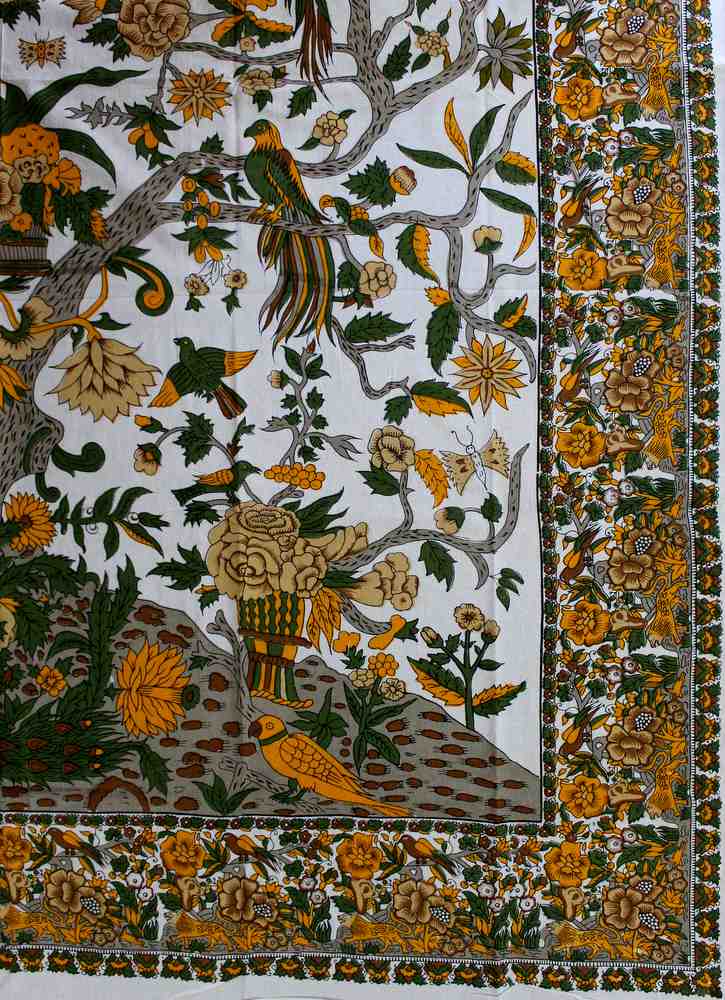 Tree of Life Tablecloth for Square Tables Cotton Floral Tablecloth Round 72 Inch - Sweet Us