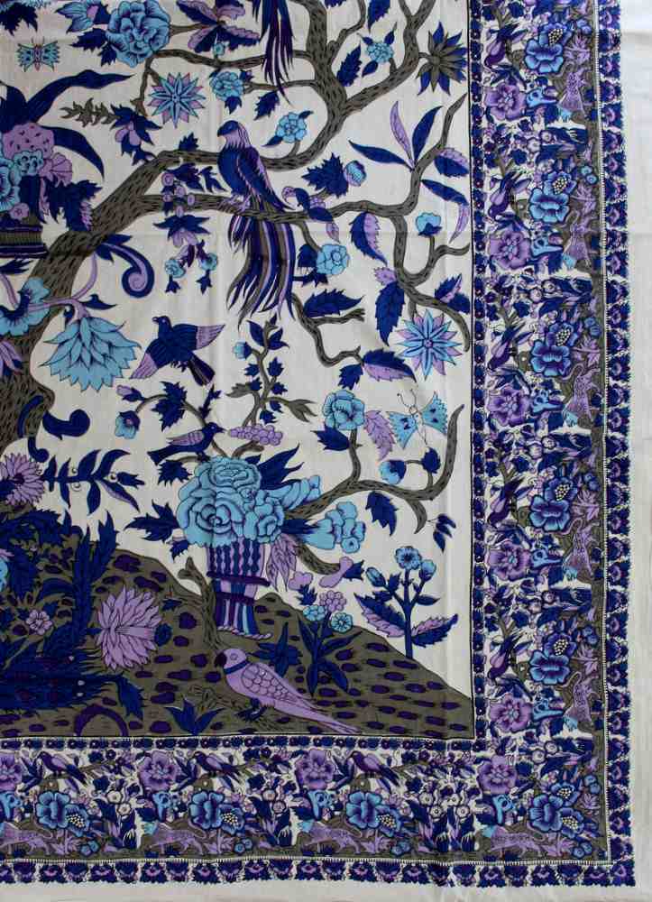 Tree of Life Tablecloth for Square Tables Cotton Floral Tablecloth Round 72 Inch - Sweet Us