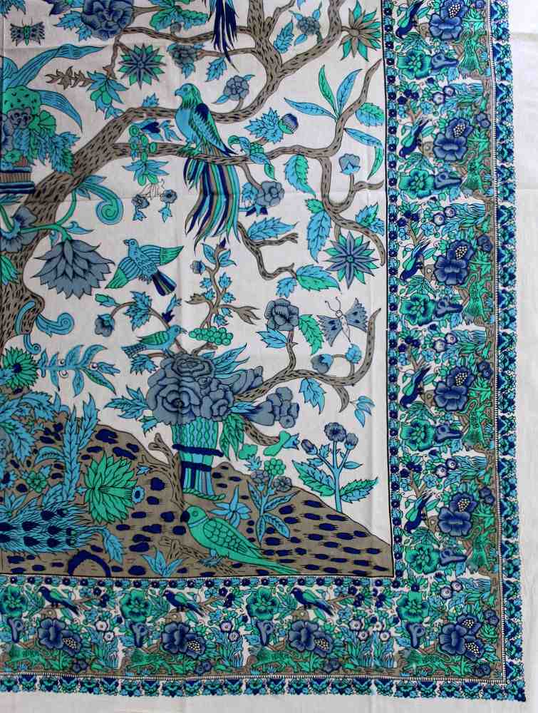 Tree of Life Tablecloth for Square Tables Cotton Floral Tablecloth Round 72 Inch - Sweet Us