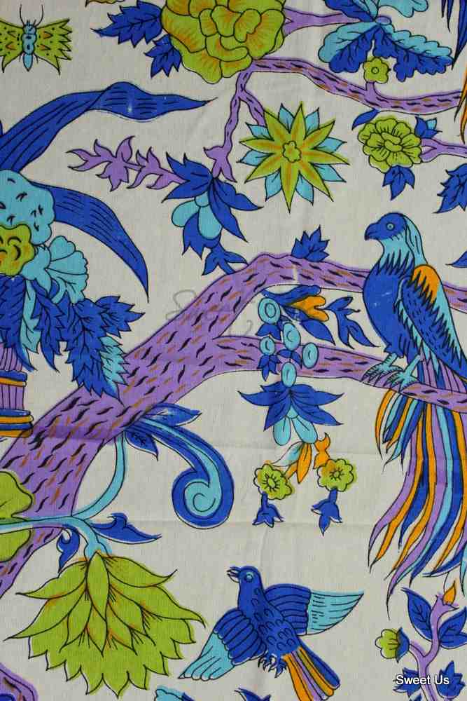 Tree of Life Tablecloth for Square Tables Cotton Floral Kitchen Dining Table Linen