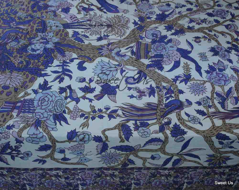 Tree of Life Tablecloth for Square Tables Cotton Floral Kitchen Dining Table Linen