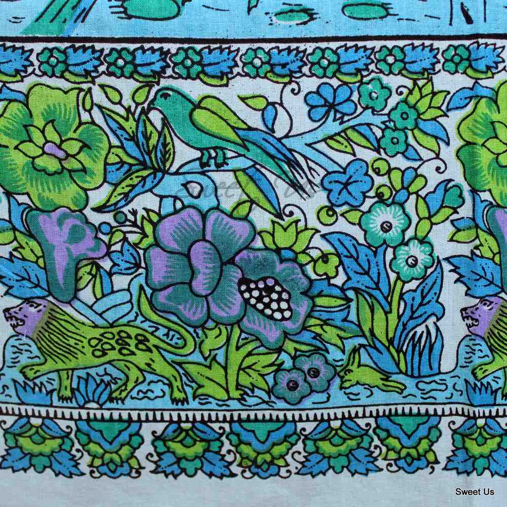 Tree of Life Tablecloth for Square Tables Cotton Floral Kitchen Dining Table Linen