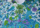 Tree of Life Tablecloth for Square Tables Cotton Floral Kitchen Dining Table Linen