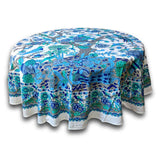 Tree of Life Tablecloth Round Cotton Floral Kitchen Dining Table Linen