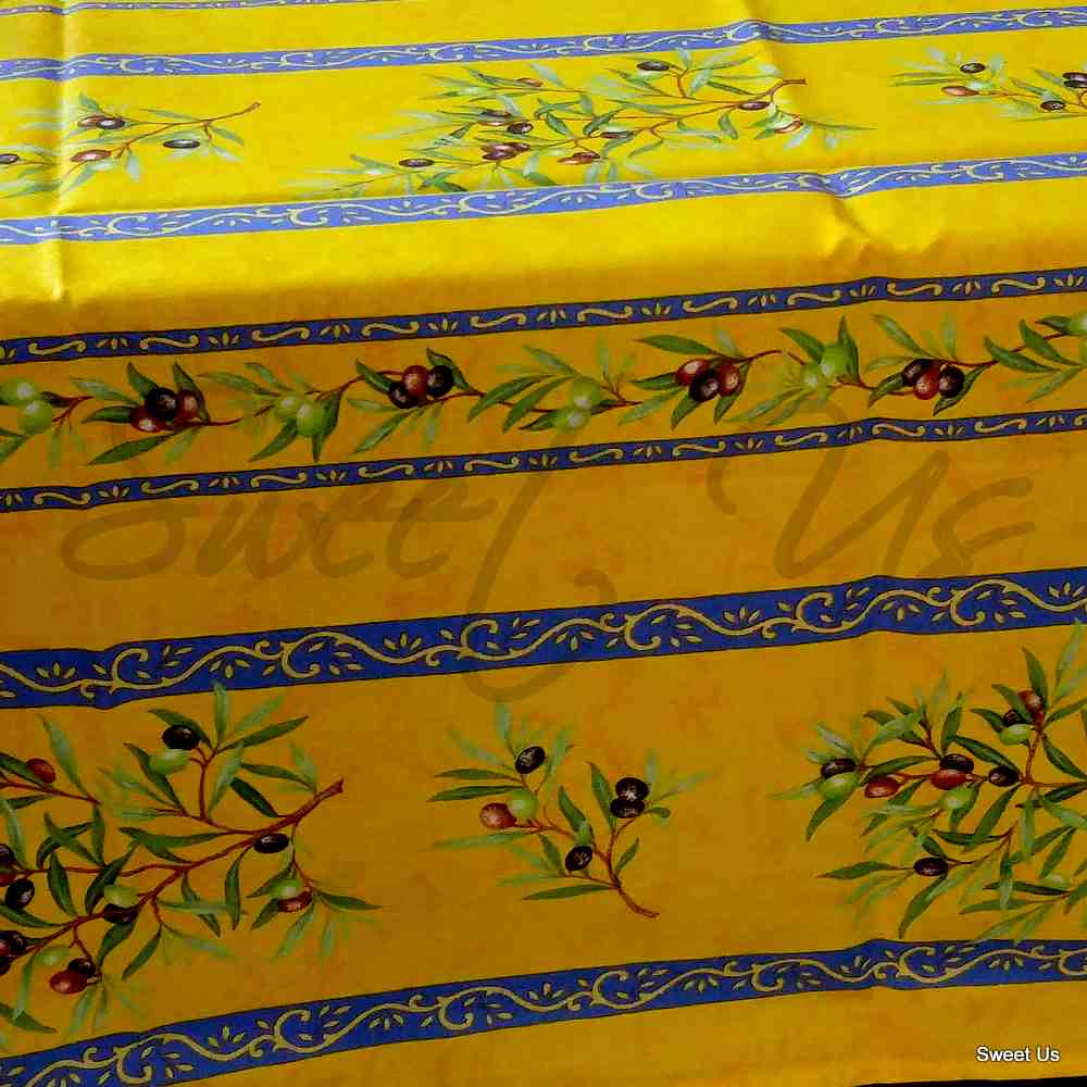 Wipeable Tablecloth Rectangle Spillproof French Acrylic Coated Clos De Oliviers