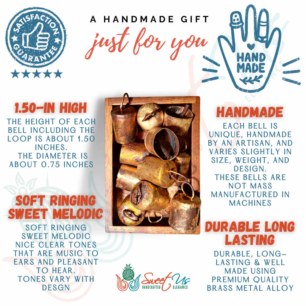 Rustic Vintage Chic Sleigh Jingle Bells for Meditation Craftwork Christmas Décor