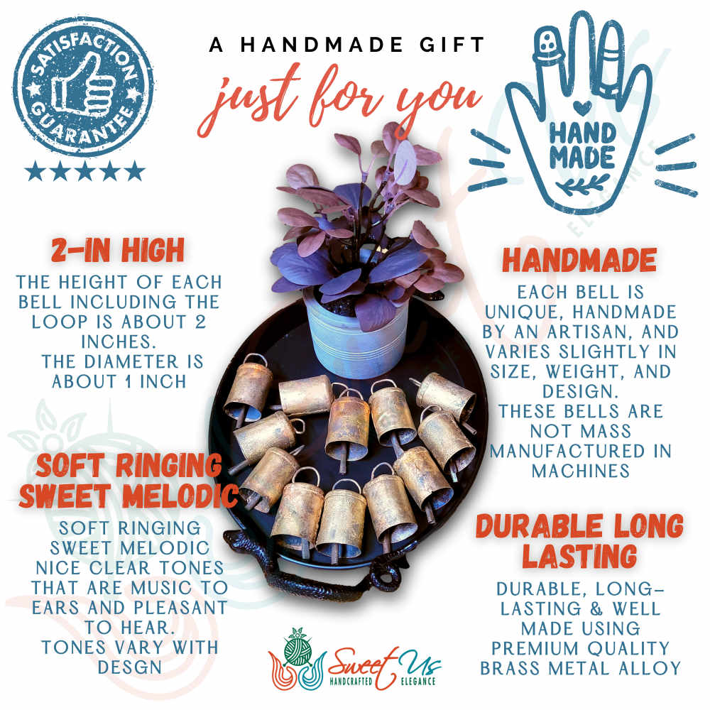 Rustic Vintage Chic Sleigh Jingle Bells for Meditation Craftwork Christmas Décor