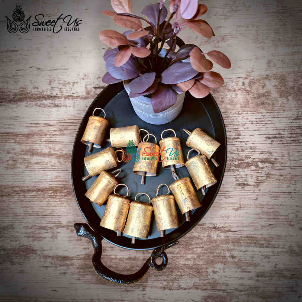 Rustic Vintage Chic Sleigh Jingle Bells for Meditation Craftwork Christmas Décor