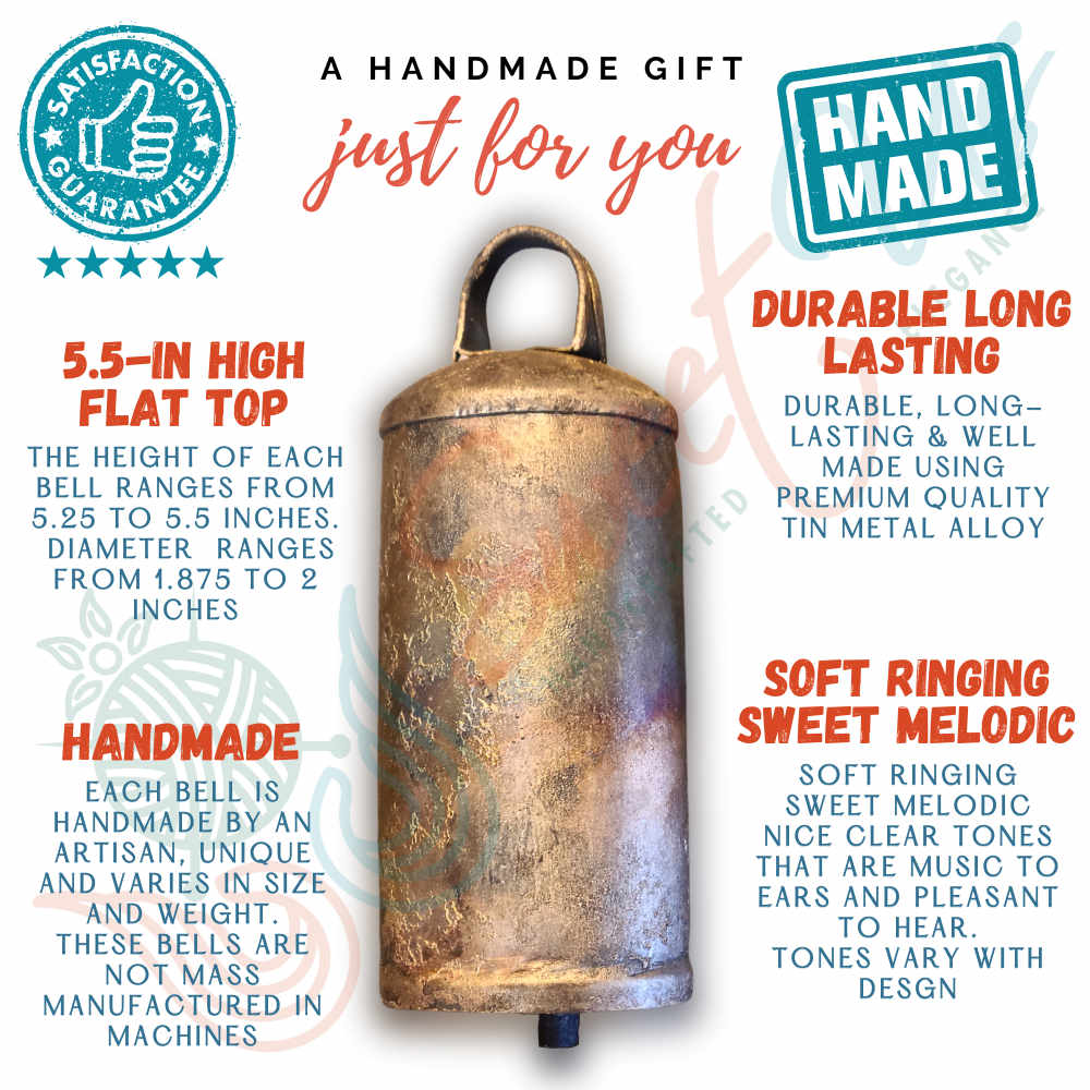 Rustic Vintage Chic Barrel Bells - Meditation, Craftwork Garden Christmas Décor