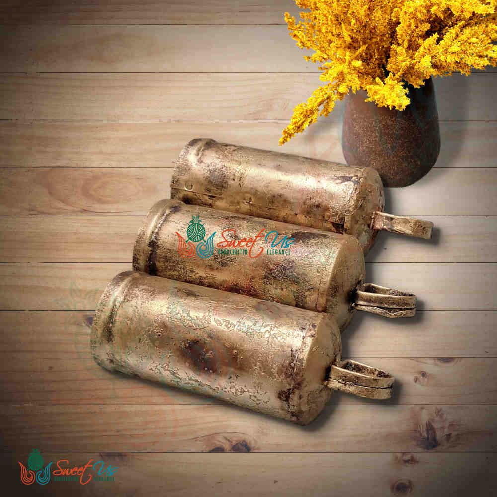 Rustic Vintage Chic Barrel Bells - Meditation, Craftwork Garden Christmas Décor