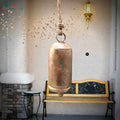 Vintage Rustic Large Tin Bell with Wooden Striker & Jute Hanger - Sweet Us