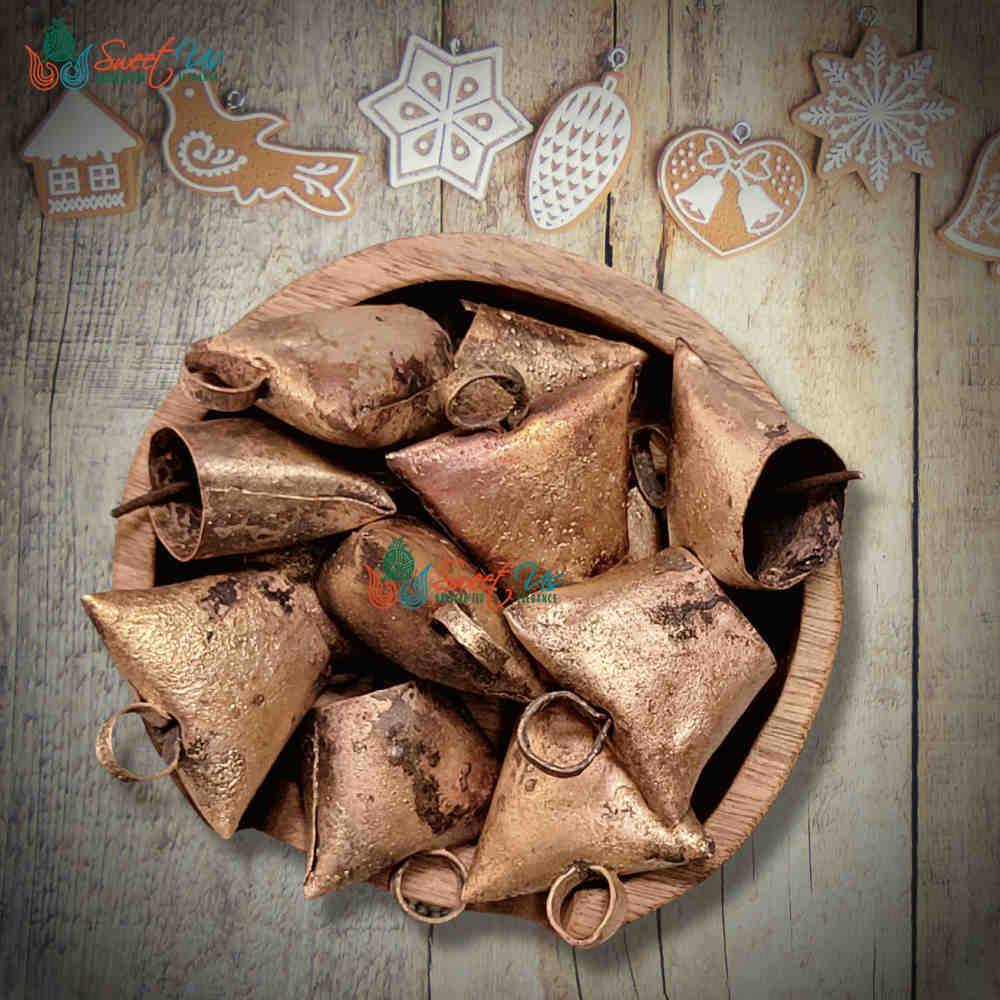Rustic Vintage Chic Trapezoid Bells Meditation Craftwork Christmas Décor