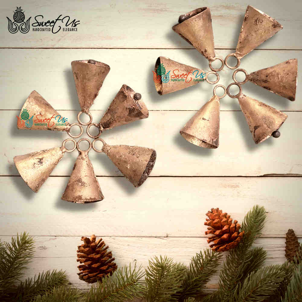 Rustic Vintage Chic Prosperous Cone Bells - Meditation Craftwork Christmas Décor