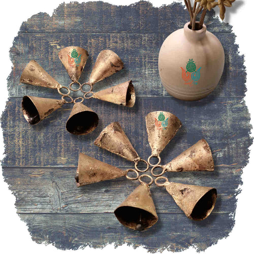 Rustic Vintage Chic Prosperous Cone Bells - Meditation Craftwork Christmas Décor - Sweet Us