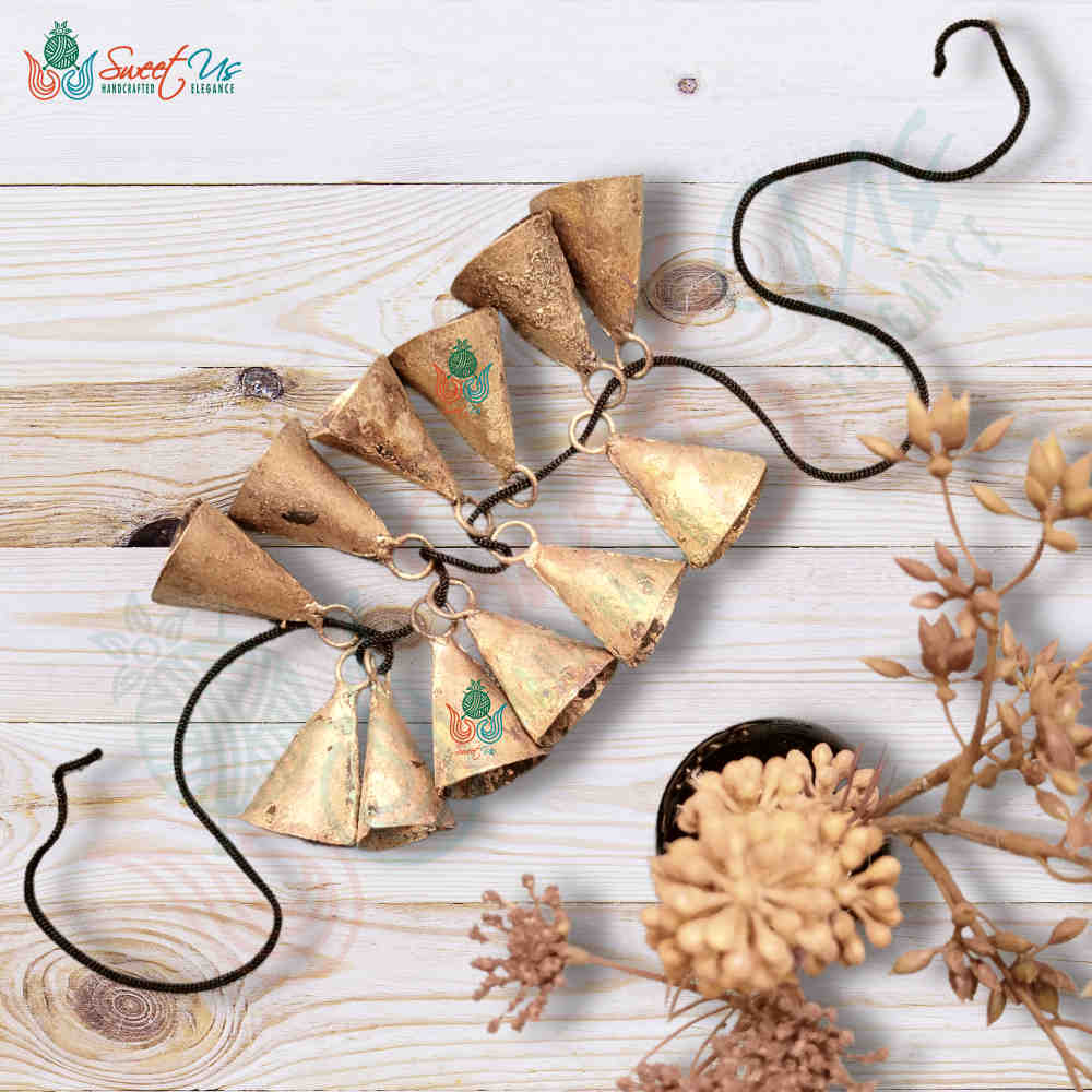 Rustic Vintage Chic Prosperous Cone Bells - Meditation Craftwork Christmas Décor