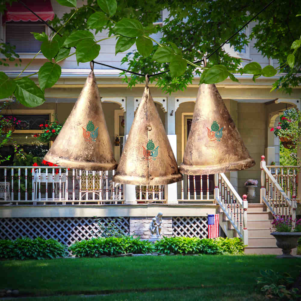 Vintage Rustic Cone Bells, Antique Cow Bells, Christmas Décor, Musical Jingles