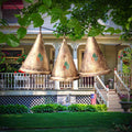 Rustic Cone Tin Bells — 5" — Set of 3