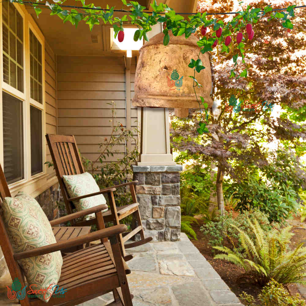 Vintage Rustic Large Tin Bell with Wooden Striker, Christmas Decor, Cow Bell