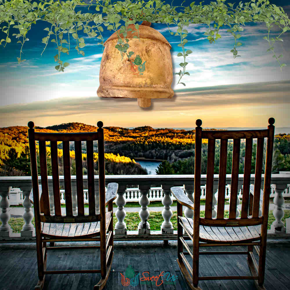 Vintage Rustic Large Tin Bell with Wooden Striker, Christmas Decor, Cow Bell