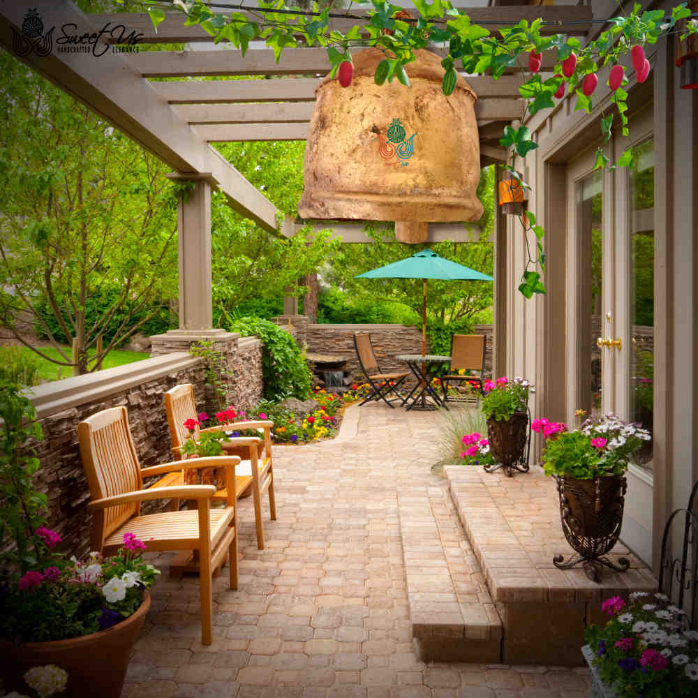 Vintage Rustic Large Tin Bell with Wooden Striker, Christmas Decor, Cow Bell