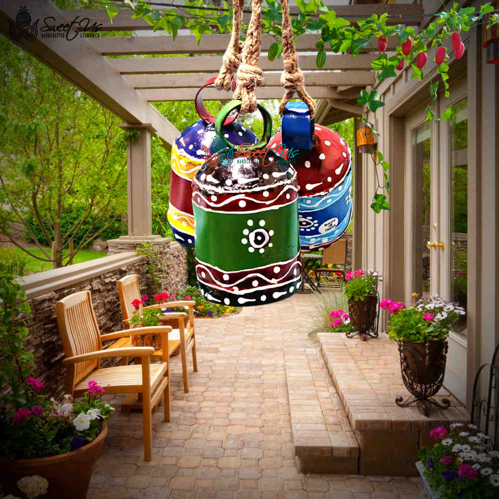 Bright Colorful Hand Painted Bells for Meditation Craftwork Christmas Décor
