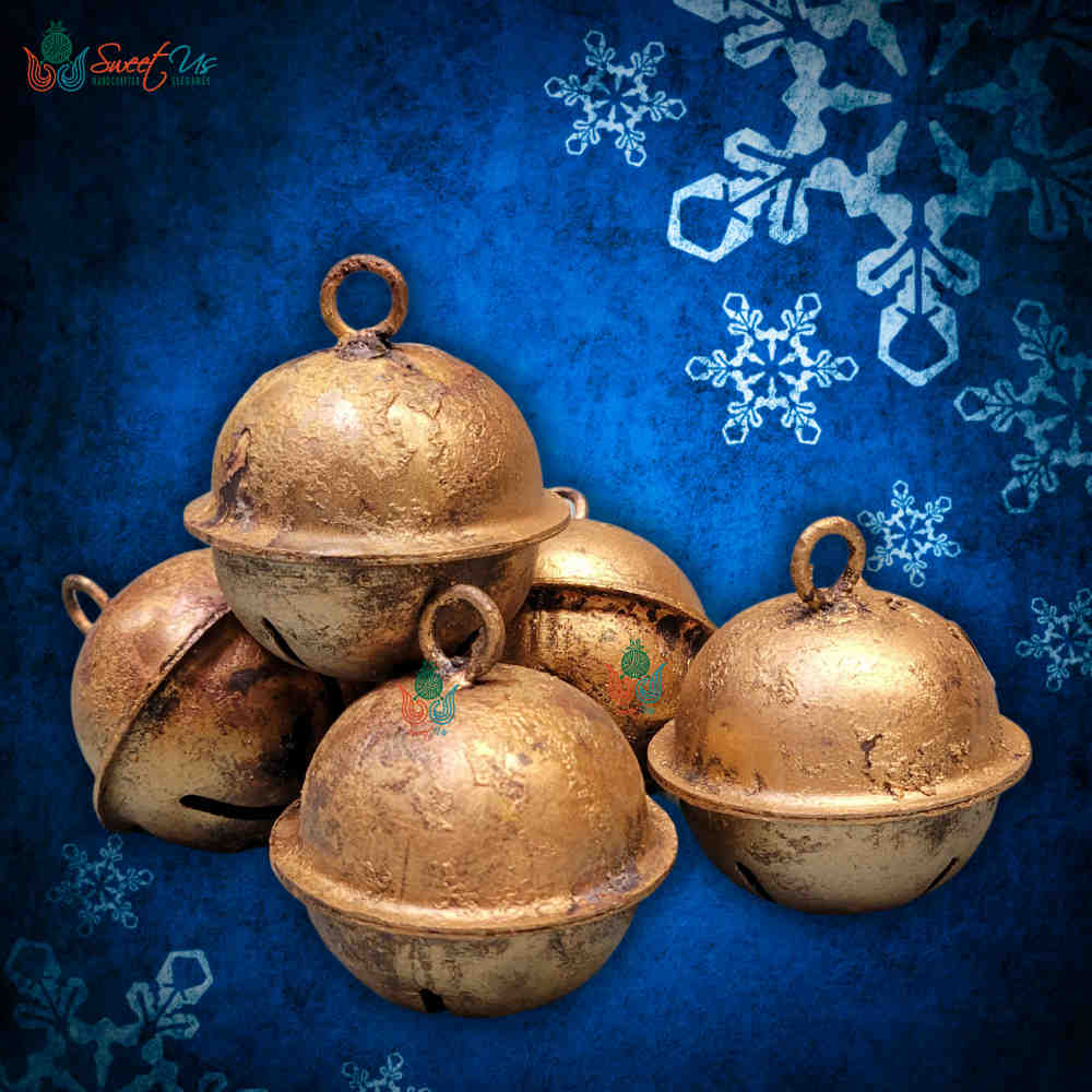 6pcs Vintage Rustic Jingle Bells, Sleigh Bells for Home, Christmas Decor - Sweet Us