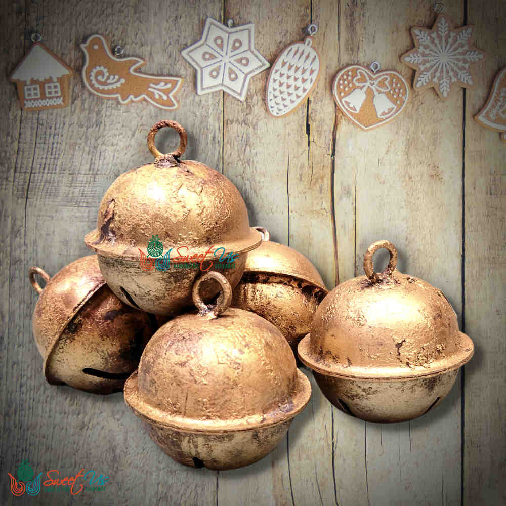6pcs Vintage Rustic Jingle Bells, Sleigh Bells for Home, Christmas Decor - Sweet Us
