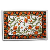 The Affluent Floral French Country Cotton Placemat, Amber Olive
