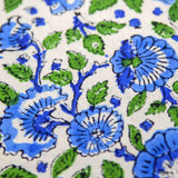Royal Paisley Floral Block Print Table Napkin, Seaglass Symphony
