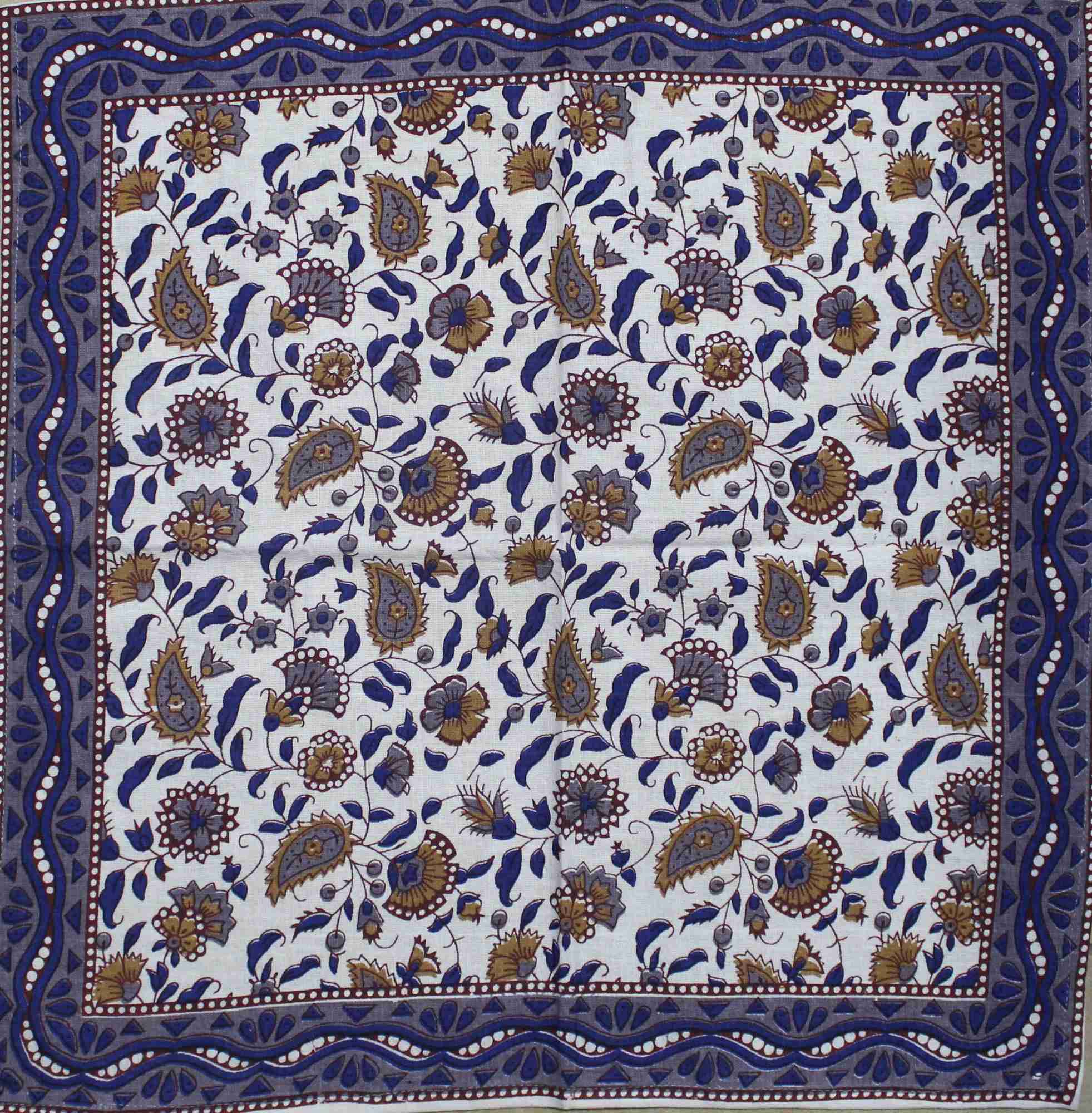 Cotton Dinner Napkins Thanksgiving Napkins Paisley Floral Elephant 19 x 19 inches Beige Blue Purple - Sweet Us