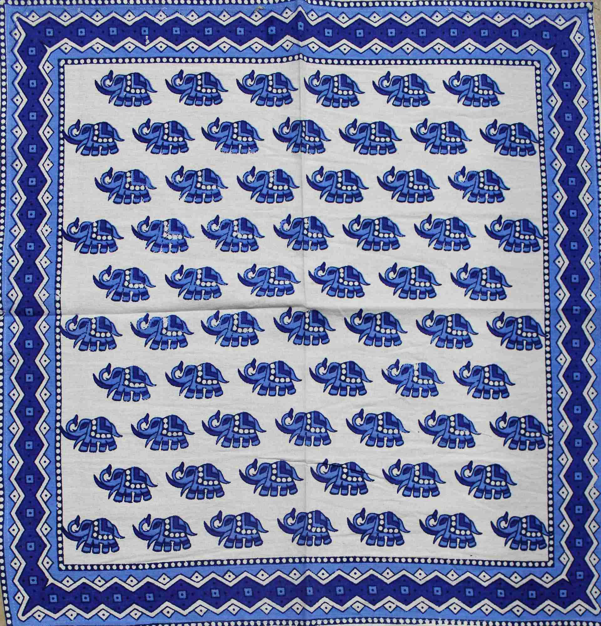 Cotton Dinner Napkins Thanksgiving Napkins Paisley Floral Elephant 19 x 19 inches Beige Blue Purple - Sweet Us