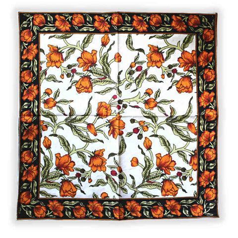 The Affluent Floral French Country Cotton Table Napkin, Amber Olive