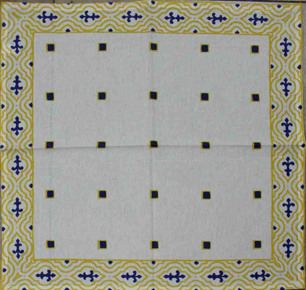 Cotton French Country Geometric Tablecloth Square 72 x 72 Inches Table Linen - Sweet Us