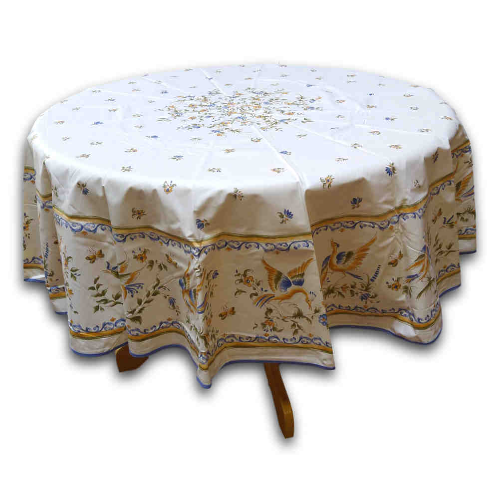 Wipeable Tablecloth Round & Rectangle Spillproof French Acrylic Coated Moustiers - Sweet Us