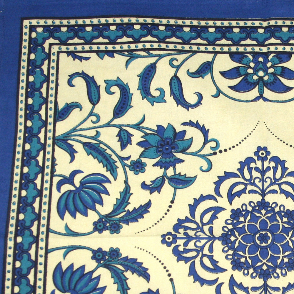 Beautiful Handmade 100% Cotton Victorian Bloom Napkins Table Linen 18x18 Blue - Sweet Us