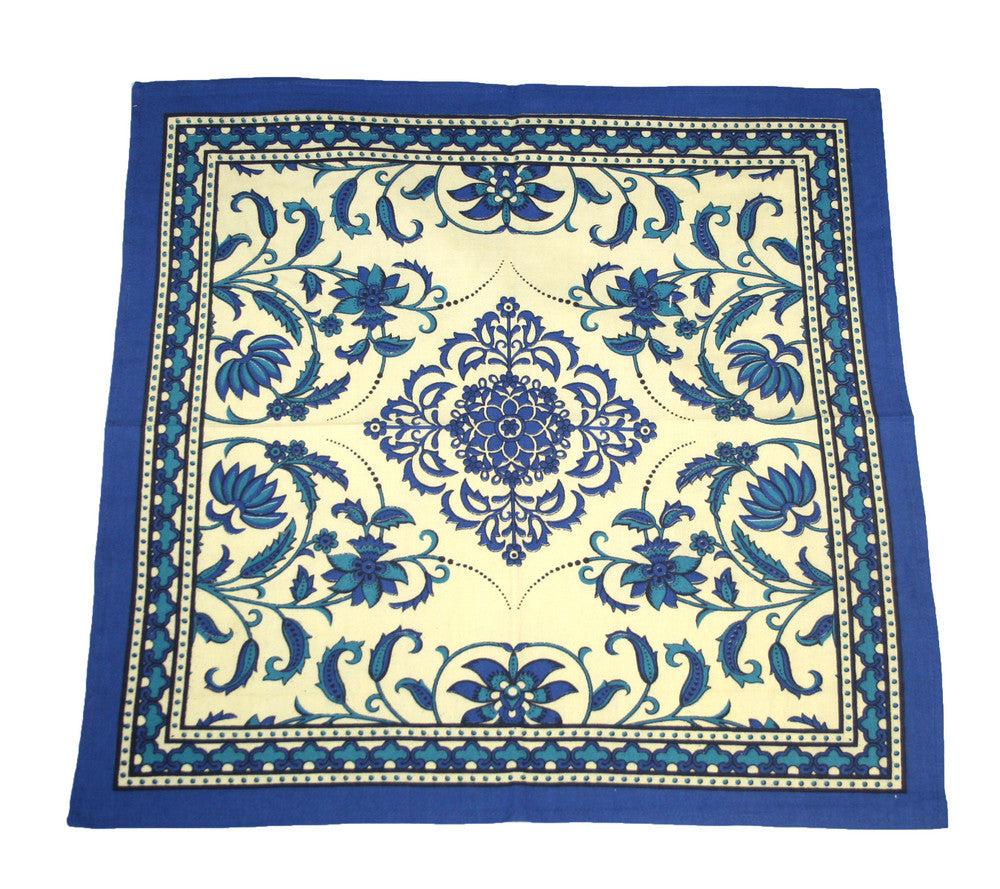 Beautiful Handmade 100% Cotton Victorian Bloom Napkins Table Linen 18x18 Blue - Sweet Us